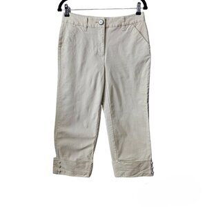 💎181 Talbots Stretch Cropped Capri Cotton Beige Pants